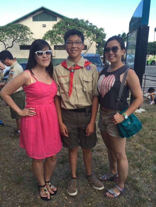 At the Maui County Fair Parade with our littlest brother, who's now a Boy Scout.